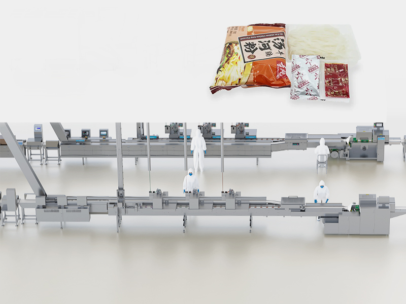 Integrated Dual Supply Packaging Line for Non-Fried Packaged Noodles